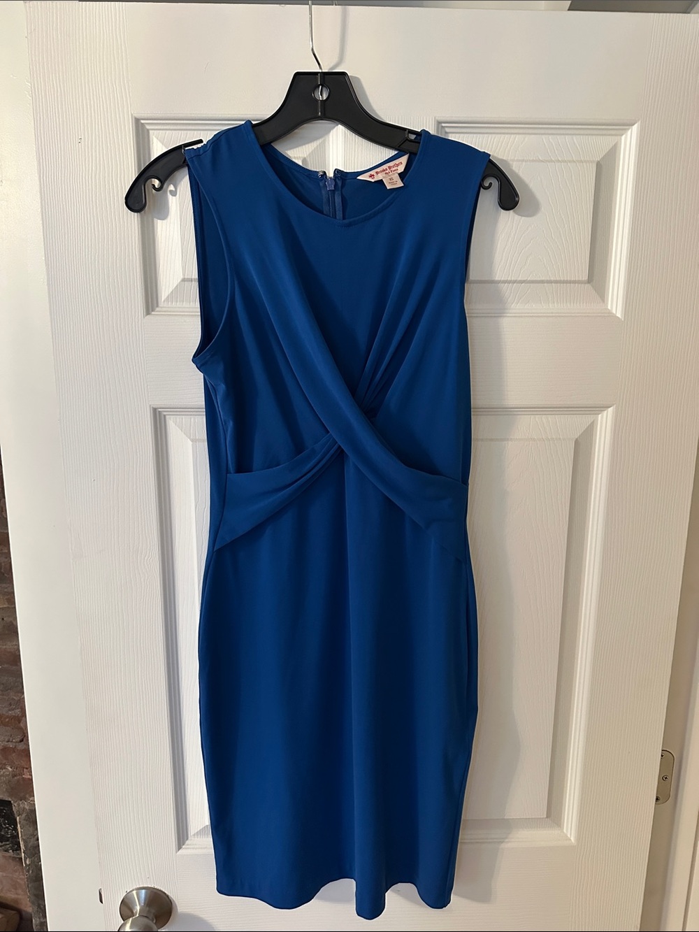 Brooks Brothers Sleeveless Royal Blue Twist-Front Sheath Dress